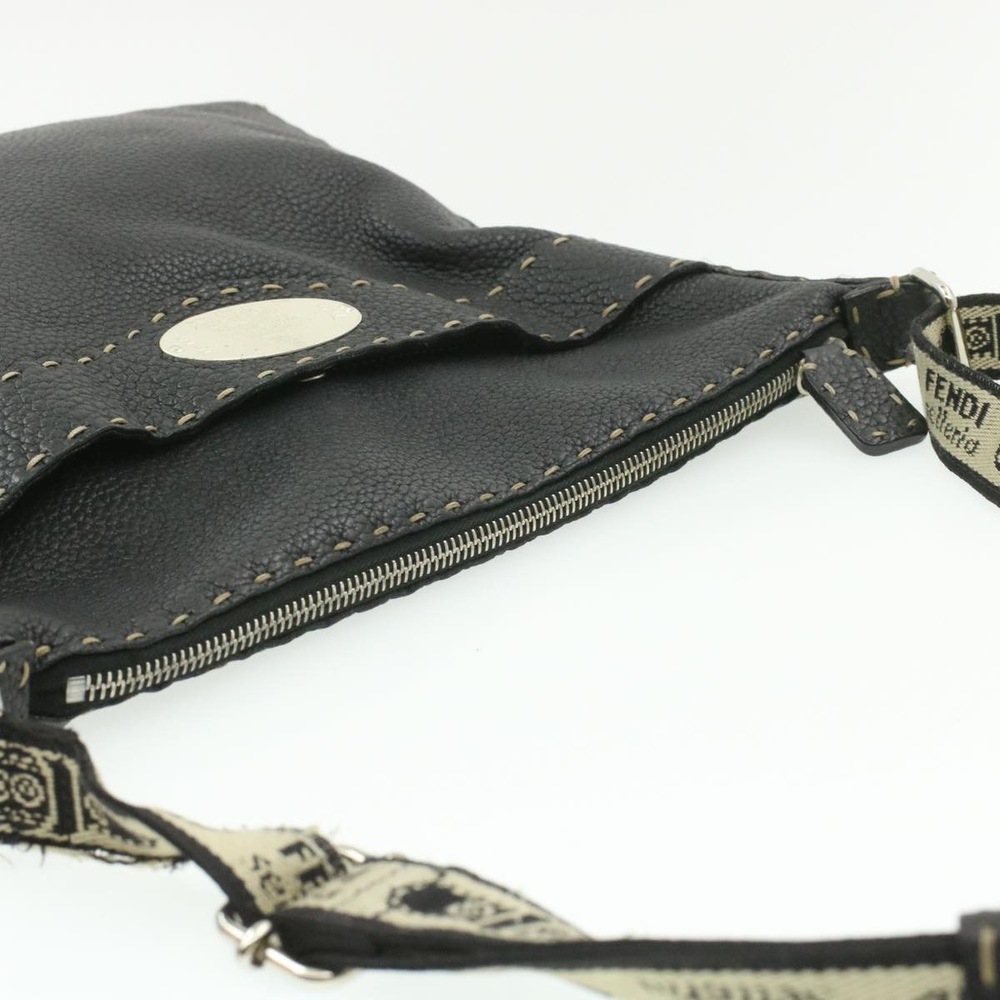 FENDI Shoulder Bag Leather Black Auth rd1013 - Picture 6 of 16